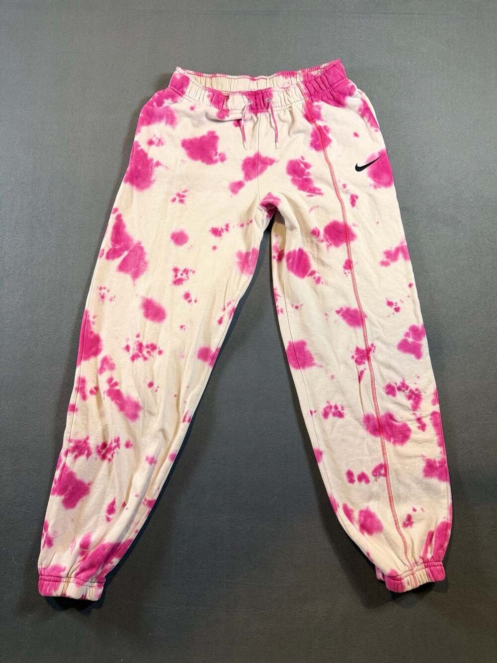 Nike Tie Dye Fleece Sweatpants Size S Pink White Joggers